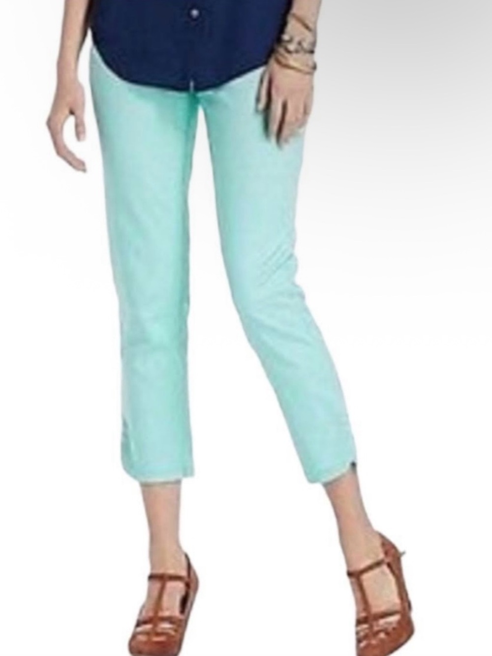 Anthropologie Cartonnier Mint Green Cropped Ankle Pants 0